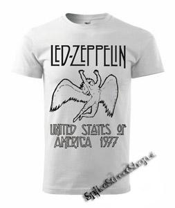LED ZEPPELIN - United States Of America 1977 - biele pánske tričko