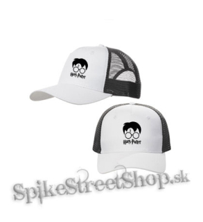HARRY POTTER - Glasses Bold Crest With Logo - bieločierna sieťkovaná šiltovka model "Trucker Cap"
