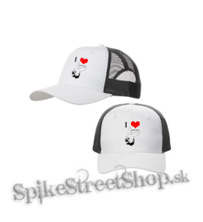 I LOVE ARIANA GRANDE - bieločierna sieťkovaná šiltovka model "Trucker Cap"