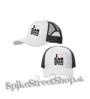 I LOVE GANGNAM STYLE - bieločierna sieťkovaná šiltovka model "Trucker Cap"