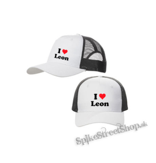 I LOVE LEON - bieločierna sieťkovaná šiltovka model "Trucker Cap"