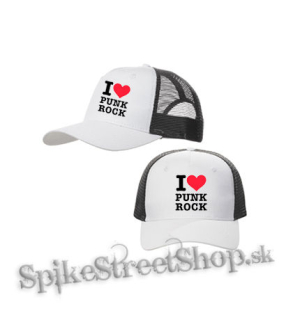 I LOVE PUNKROCK - bieločierna sieťkovaná šiltovka model "Trucker Cap"