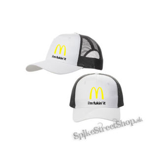 I'M FUCKIN' IT - bieločierna sieťkovaná šiltovka model "Trucker Cap"
