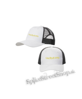 IRON MAIDEN - Live After Death History Slogan - bieločierna sieťkovaná šiltovka model "Trucker Cap"