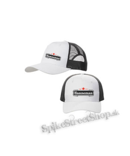 JEFF HANNEMAN - Logo - bieločierna sieťkovaná šiltovka model "Trucker Cap"