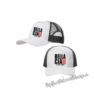LA CASA DE PAPEL - Bella Ciao - bieločierna sieťkovaná šiltovka model "Trucker Cap"
