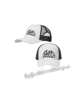 LEE AARON - Logo - bieločierna sieťkovaná šiltovka model "Trucker Cap"