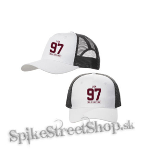 LISA 97 - BLACKPINK - Pink Number Years - bieločierna sieťkovaná šiltovka model "Trucker Cap"
