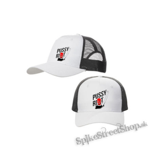 PUSSY RIOT  Motive 2 - bieločierna sieťkovaná šiltovka model "Trucker Cap"