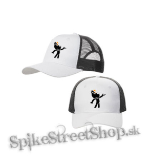 REX - bieločierna sieťkovaná šiltovka model "Trucker Cap"
