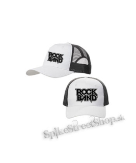ROCK BAND - Logo - bieločierna sieťkovaná šiltovka model "Trucker Cap"