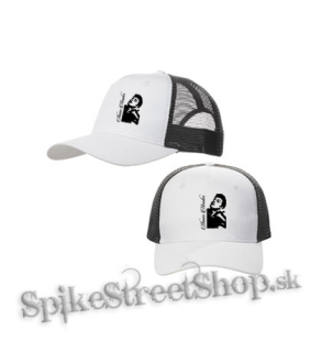 SHAWN MENDES - Logo And Portrait - bieločierna sieťkovaná šiltovka model "Trucker Cap"