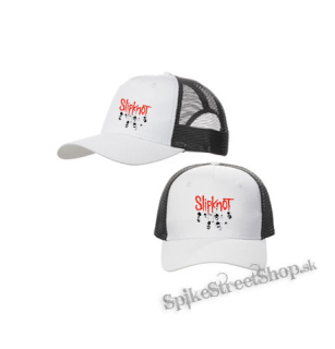 SLIPKNOT - Band - bieločierna sieťkovaná šiltovka model "Trucker Cap"