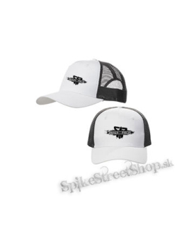 SMASH INTO PIECES - Logo - bieločierna sieťkovaná šiltovka model "Trucker Cap"