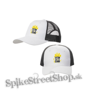 SYSTEM OF A DOWN - Sun - bieločierna sieťkovaná šiltovka model "Trucker Cap"