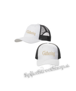 THE GATHERING - Logo Gold - bieločierna sieťkovaná šiltovka model "Trucker Cap"