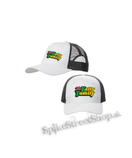 THE KELLY FAMILY - Logo Colour - bieločierna sieťkovaná šiltovka model "Trucker Cap"