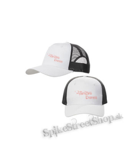 VAMPIRE DIARIES - Red Logo - bieločierna sieťkovaná šiltovka model "Trucker Cap"