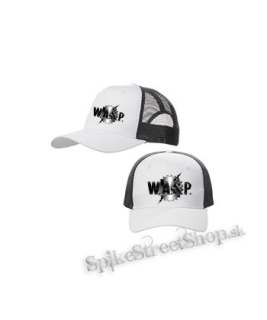 W.A.S.P. - Logo - bieločierna sieťkovaná šiltovka model "Trucker Cap"