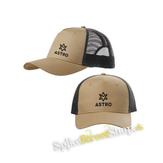 ASTRO - Logo NA ČIERNE - pieskovočierna sieťkovaná šiltovka model "Trucker Cap"