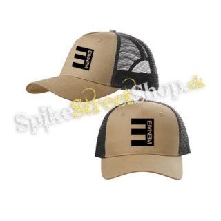 EMINEM - Logo Crest - pieskovočierna sieťkovaná šiltovka model "Trucker Cap"