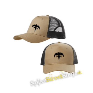 QUEENSRYCHE - Emblem - pieskovočierna sieťkovaná šiltovka model "Trucker Cap"
