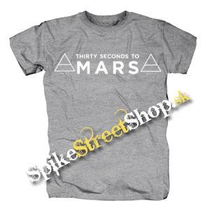 30 SECONDS TO MARS - White Logo - sivé pánske tričko (-40%=VÝPREDAJ)