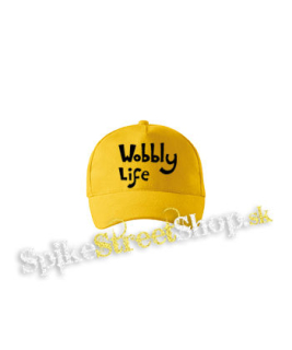 WOBBLY LIFE - Logo Black - žltá šiltovka