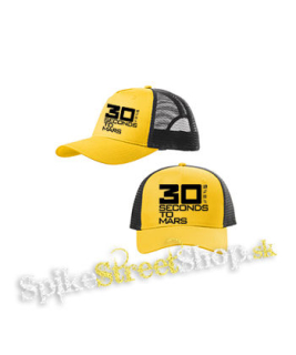 30 SECONDS TO MARS - Black Logo - žltočierna sieťkovaná šiltovka model "Trucker Cap"