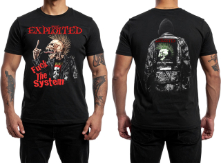 EXPLOITED - Fuck The System - Skull With Tonque - čierne pánske tričko