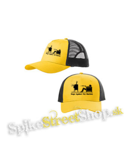 RAGE AGAINST THE MACHINE - Won't Do - žltočierna sieťkovaná šiltovka model "Trucker Cap"