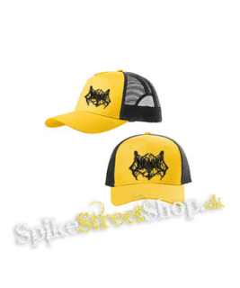 UNLEASHED - Logo - žltočierna sieťkovaná šiltovka model "Trucker Cap"