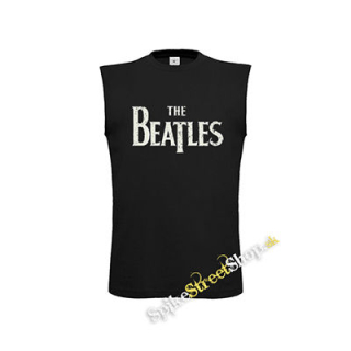 BEATLES - Logo Vintage - čierne pánske tričko bez rukávov