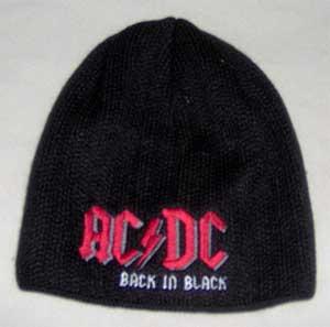 AC/DC - čierna zimná čiapka 
