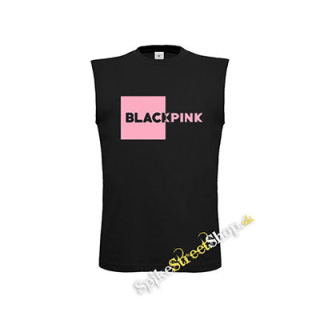 BLACKPINK - Pink Square Crest - čierne pánske tričko bez rukávov