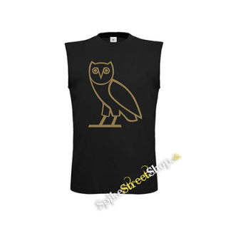 DRAKE - OWL SYMBOL - čierne pánske tričko bez rukávov