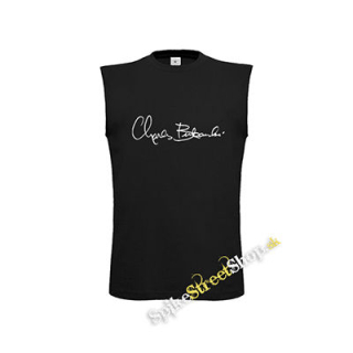 CHARLES BUKOWSKI - Logo Signature - čierne pánske tričko bez rukávov
