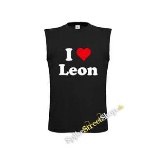 I LOVE LEON - čierne pánske tričko bez rukávov