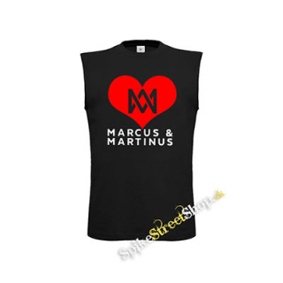 I LOVE MARCUS & MARTINUS - Motive 2 - čierne pánske tričko bez rukávov