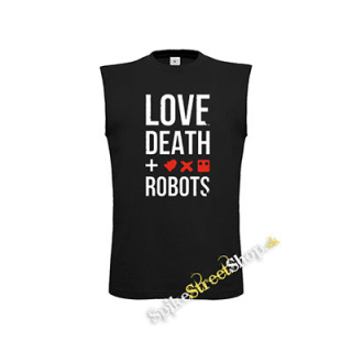 LOVE DEATH ROBOTS - Logo And Crest - čierne pánske tričko bez rukávov