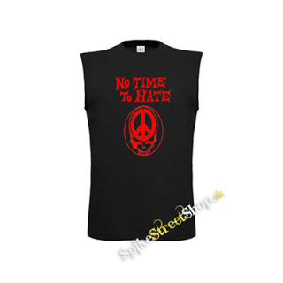 NO TIME TO HATE + PEACE SKULL - čierne pánske tričko bez rukávov