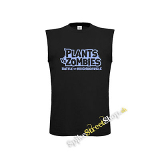 PLANTS VS ZOMBIES - Logo - čierne pánske tričko bez rukávov