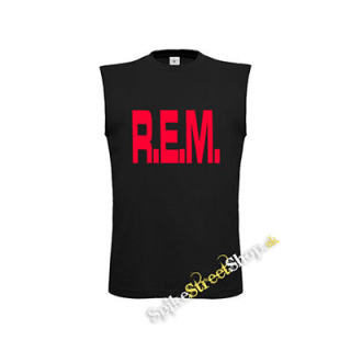 REM - Logo Red - čierne pánske tričko bez rukávov