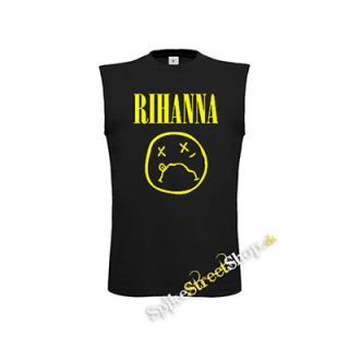 RIHANNA - čierne pánske tričko bez rukávov