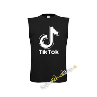 TIK TOK - Double Logo - čierne pánske tričko bez rukávov