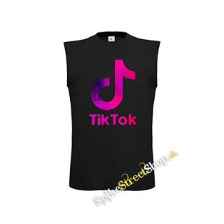 TIK TOK - Logo Rainbow - čierne pánske tričko bez rukávov