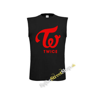 TWICE - Red Logo - čierne pánske tričko bez rukávov