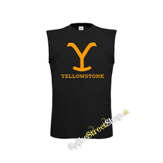 YELLOWSTONE - Logo - čierne pánske tričko bez rukávov