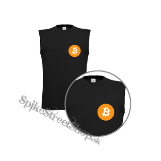 BITCOIN - Crest - čierne pánske tričko bez rukávov