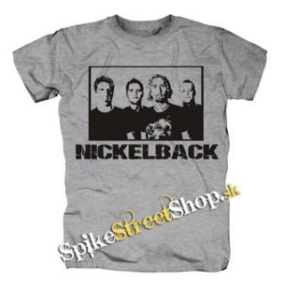 NICKELBACK - Logo & Band - sivé pánske tričko